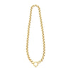 9ct Yellow Gold Silver Infused Belcher Necklace with Bolt Ring Necklaces Bevilles 