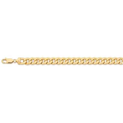 9ct Yellow Gold Silver Infused Curb Necklace 60cm Necklaces Bevilles 