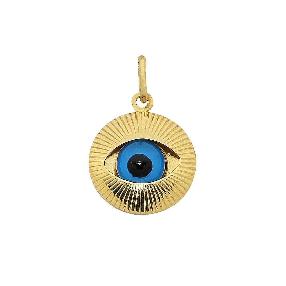 9ct Yellow Gold Evil Eye Pendant Necklaces Bevilles 