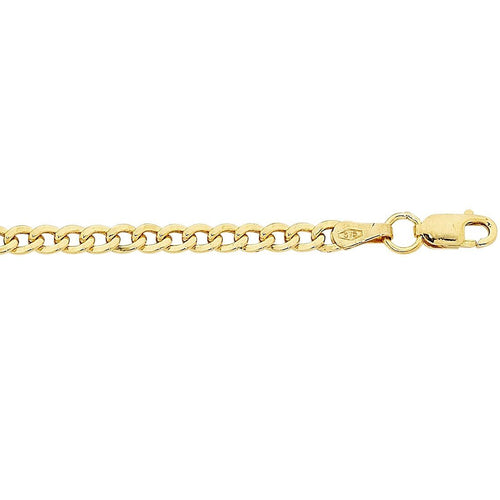 9ct Yellow Gold Silver Infused Curb Anklet Anklet Bevilles 