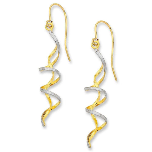 9ct Yellow Gold Two Tone Twist Earrings Earrings Bevilles 