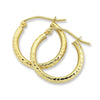 9ct Yellow Gold Silver Infused Diamond Cut Hoop Earrings 50mm Earrings Bevilles 
