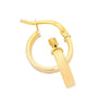 9ct Yellow Gold Silver Infused Plain Square Hoop Earrings Earrings Bevilles 