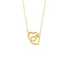 9ct Yellow Gold Silver Infused Twin Hearts Necklace Necklaces Bevilles 