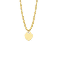 9ct Yellow Gold Silver Infused Heart Charm Necklace Necklaces Bevilles 
