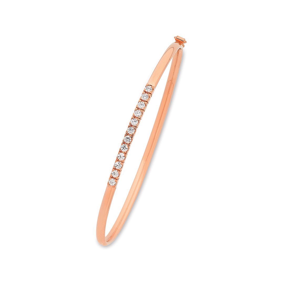 9ct Rose Gold Silver Infused Cubic Zirconia Bangle Bracelets Bevilles 