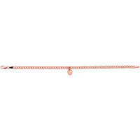 9ct Rose Gold Silver Infused Curb Bracelet with Heart Charm Bracelets Bevilles 