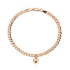 9ct Rose Gold Silver Infused Curb Bracelet with Heart Charm Bracelets Bevilles 