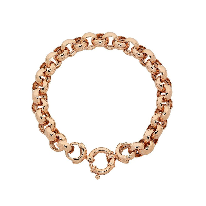 9ct Rose Gold Silver Infused Belcher Bracelet Bracelets Bevilles 