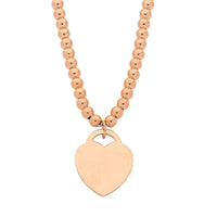 9ct Rose Gold Silver Infused Necklace with Heart Charm Necklaces Bevilles 
