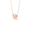 9ct Rose Gold Silver Infused Twin Hearts Necklace Necklaces Bevilles 