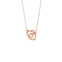 9ct Rose Gold Silver Infused Twin Hearts Necklace Necklaces Bevilles 