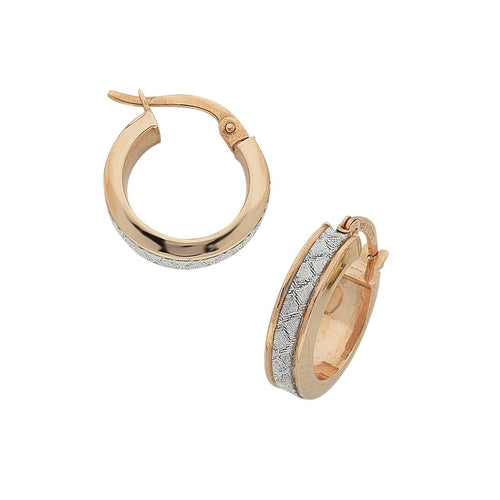 9ct Rose Gold Silver Infused Criss Cross Hoop Earrings Earrings Bevilles 