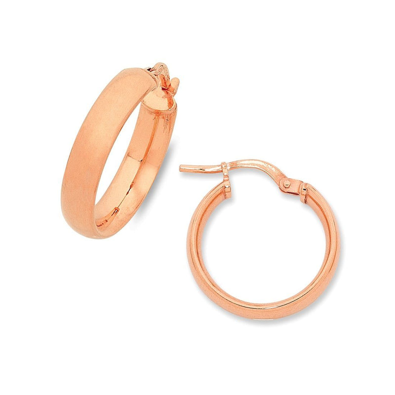 9ct Rose Gold Silver Infused Hoop Earrings Earrings Bevilles 