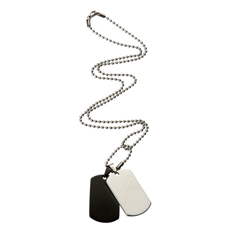 Stainless Steel 2 Tone Men's Dog Tag Necklace Necklaces Bevilles 
