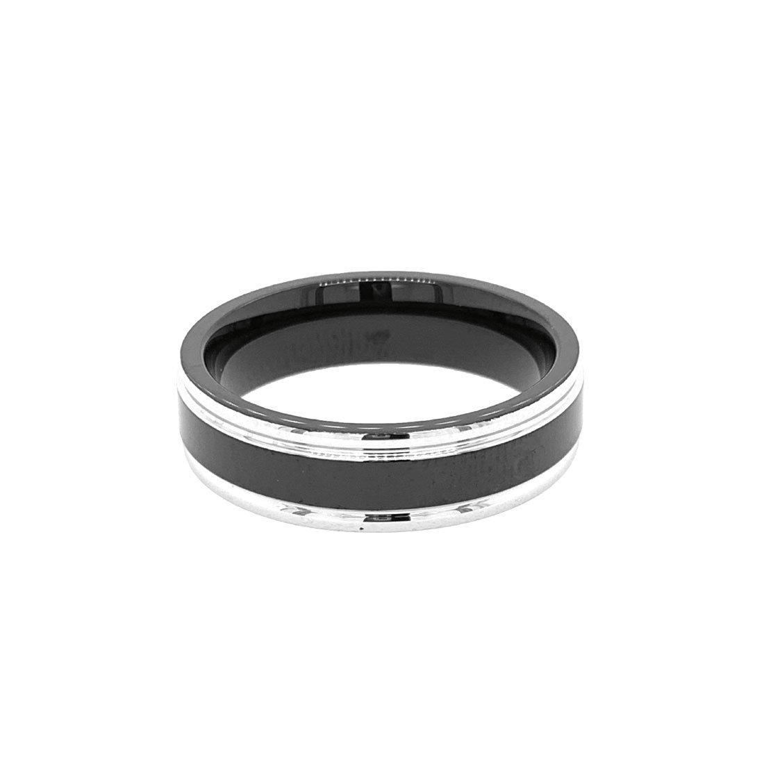 Stainless Steel Black Plating Steel Sides Ring Rings Bevilles 