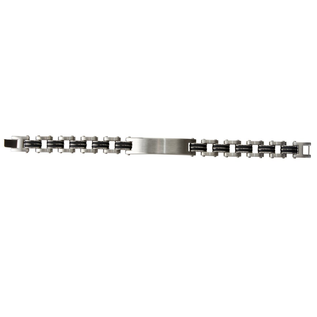 Mens Stainless Steel Double Stripe ID Bracelet Bracelets Bevilles 