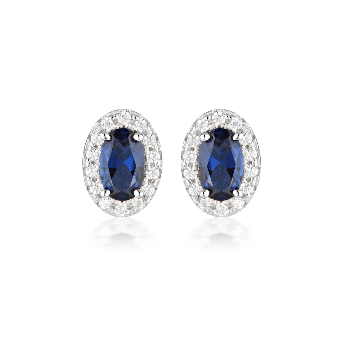 Georgini Aurora Glow Earrings Silver/Sapphire Earrings Georgini 