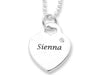 Personalised Stone Set Heart Disc Necklace Necklaces Bevilles 