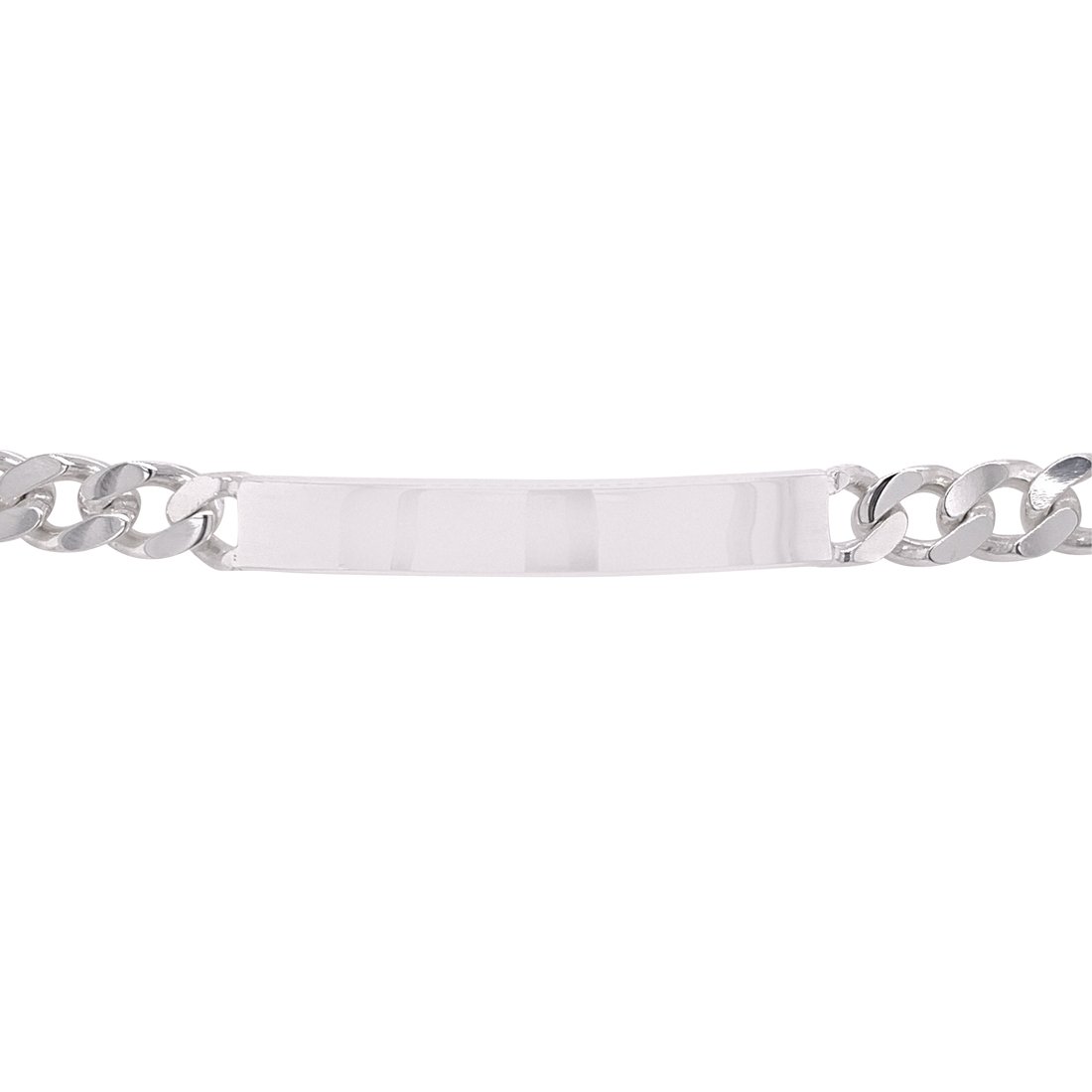 21cm Sterling Silver Men's Curb ID Bracelet - Main Image