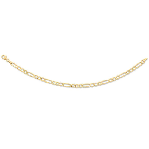 9ct Yellow Gold 1/3 Figaro Bracelet 19cm Necklaces Bevilles 