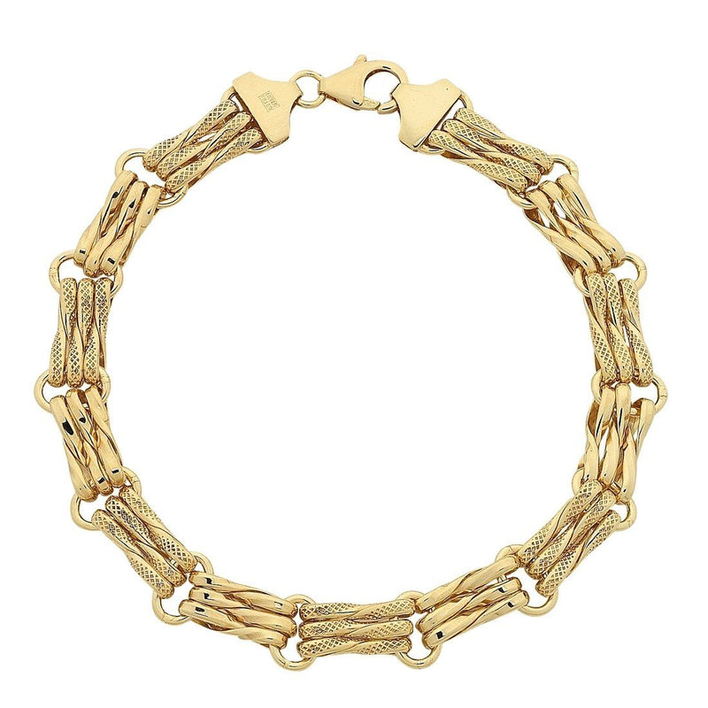 9ct Yellow Gold Gate Link Bracelet Bracelets Bevilles 