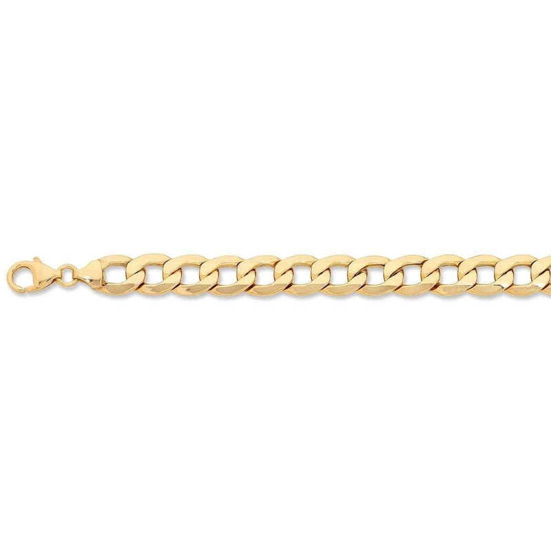 9ct Yellow Gold Curb Bracelet 21cm Bracelets Bevilles 