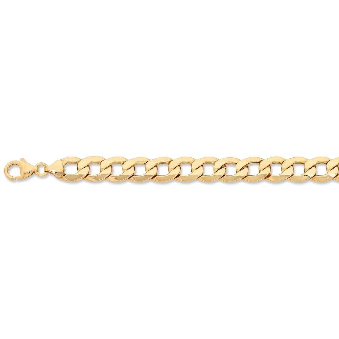 9ct Yellow Gold Curb Bracelet 21cm Bracelets Bevilles 