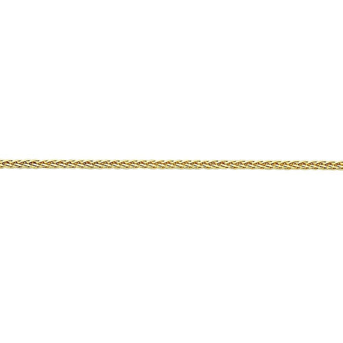 9ct Yellow Gold Diamond Cut Wheat Necklace 40mm Necklaces Bevilles 