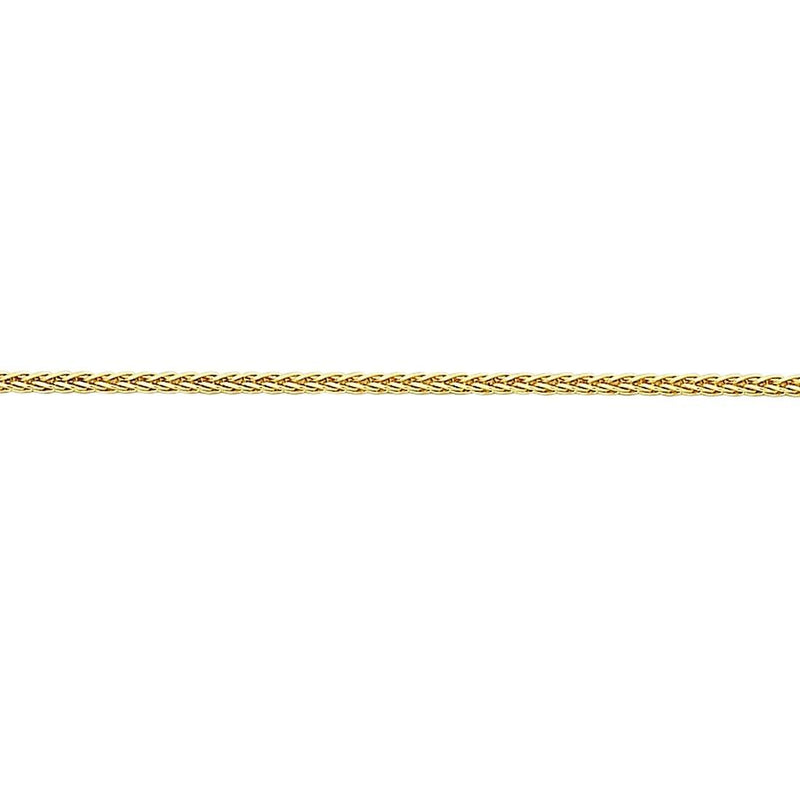 9ct Yellow Gold Diamond Cut Wheat Necklace 40mm Necklaces Bevilles 