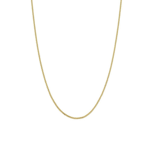 9ct Yellow Gold Diamond Cut Wheat Necklace 45mm Necklaces Bevilles 
