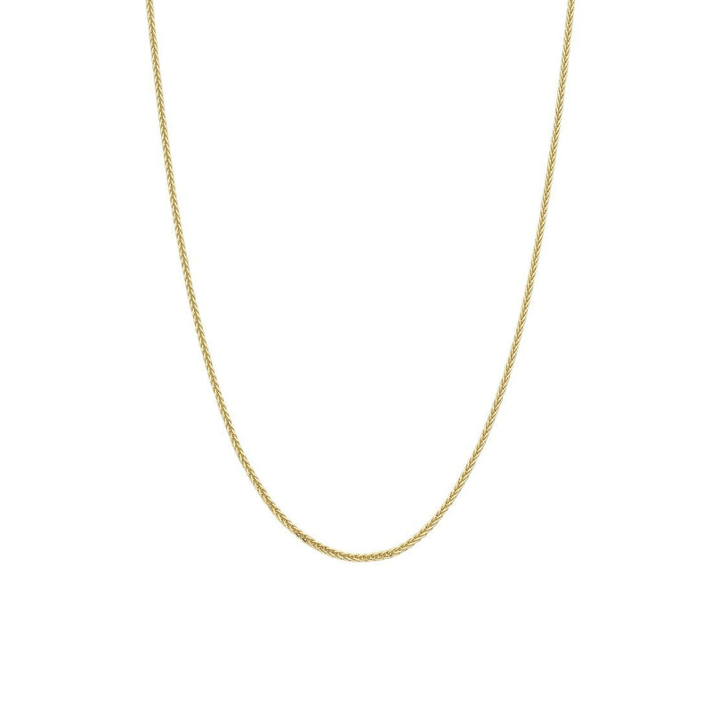 9ct Yellow Gold Diamond Cut Wheat Necklace 45mm Necklaces Bevilles 