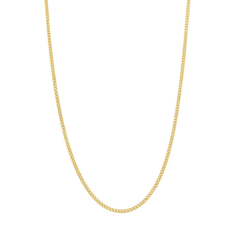 9ct Yellow Gold Fine Diamond Cut Curb Chain Necklace 45cm Necklaces Bevilles 
