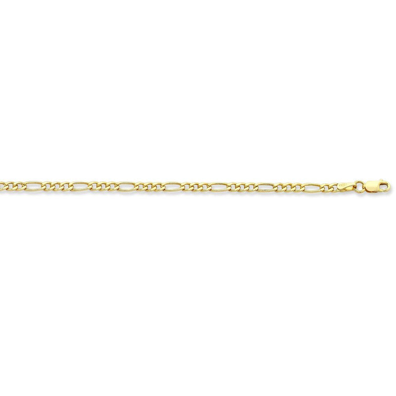 9ct Yellow Gold 1/3 Figaro Necklace 65cm Necklaces Bevilles 