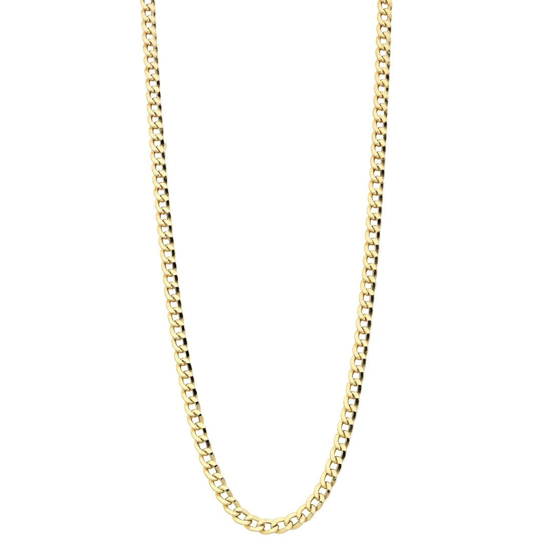 9ct Yellow Gold Hollow Curb Necklace 55cm Necklaces Bevilles 