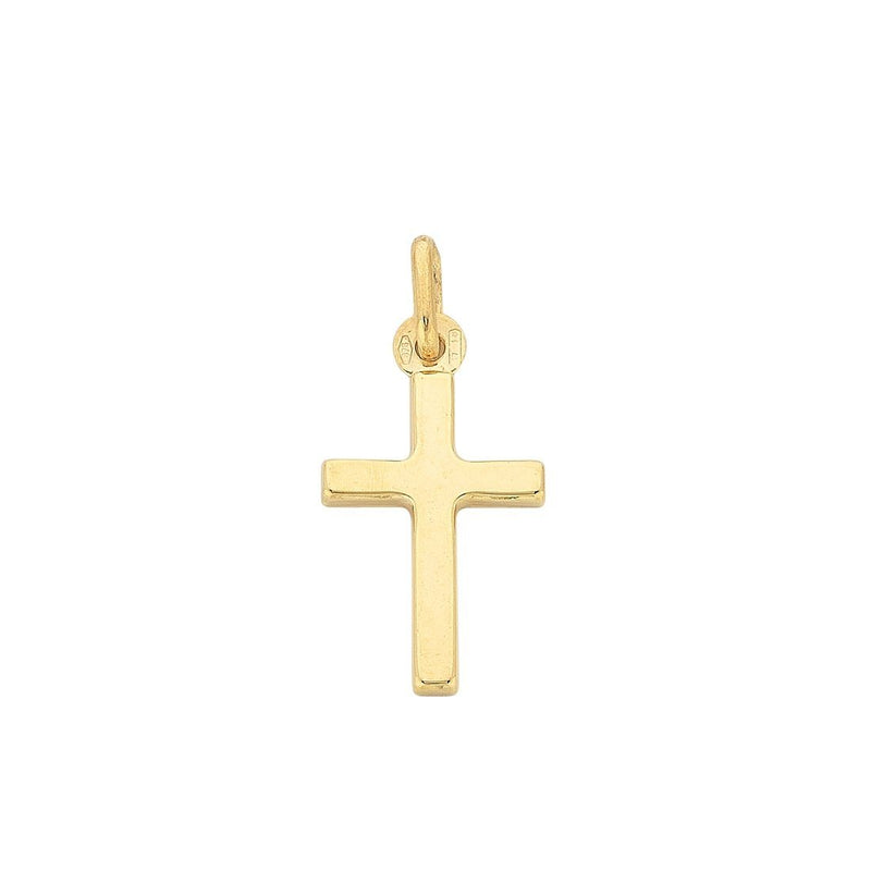 9ct Yellow Gold Plain Cross Pendant Necklaces Bevilles 