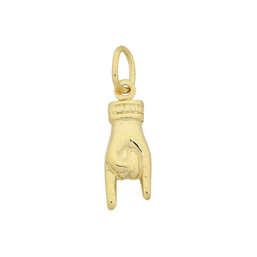 9ct Yellow Gold Horned Hand Charm Necklaces Bevilles 