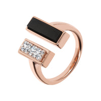 Bronzallure Cubic Zirconia and Carré Stone Ring Rings Bronzallure 