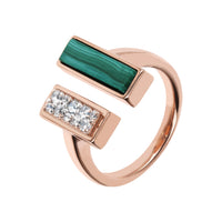 Bronzallure Cubic Zirconia and Carré Stone Ring Rings Bronzallure 
