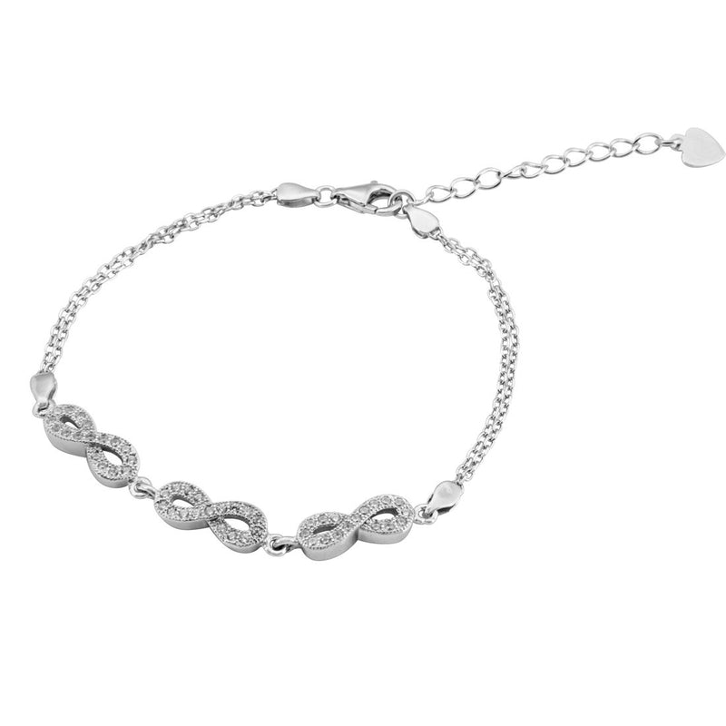 Sterling Silver Cubic Zirconia Infinity Bracelet Bracelets Bevilles 