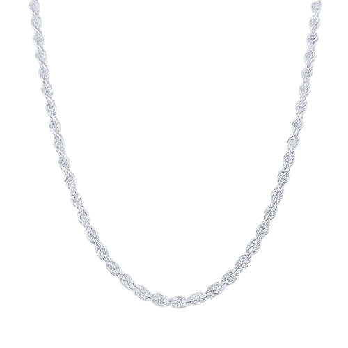 Sterling Silver Rope Chain Necklace Necklaces Bevilles 