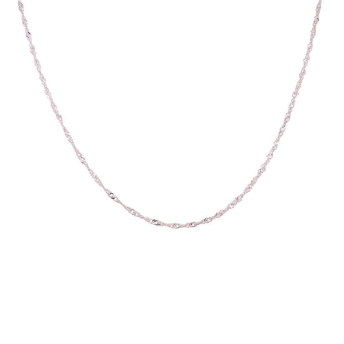 Sterling Silver 45cm Singapore Twist Necklace Necklaces Bevilles 