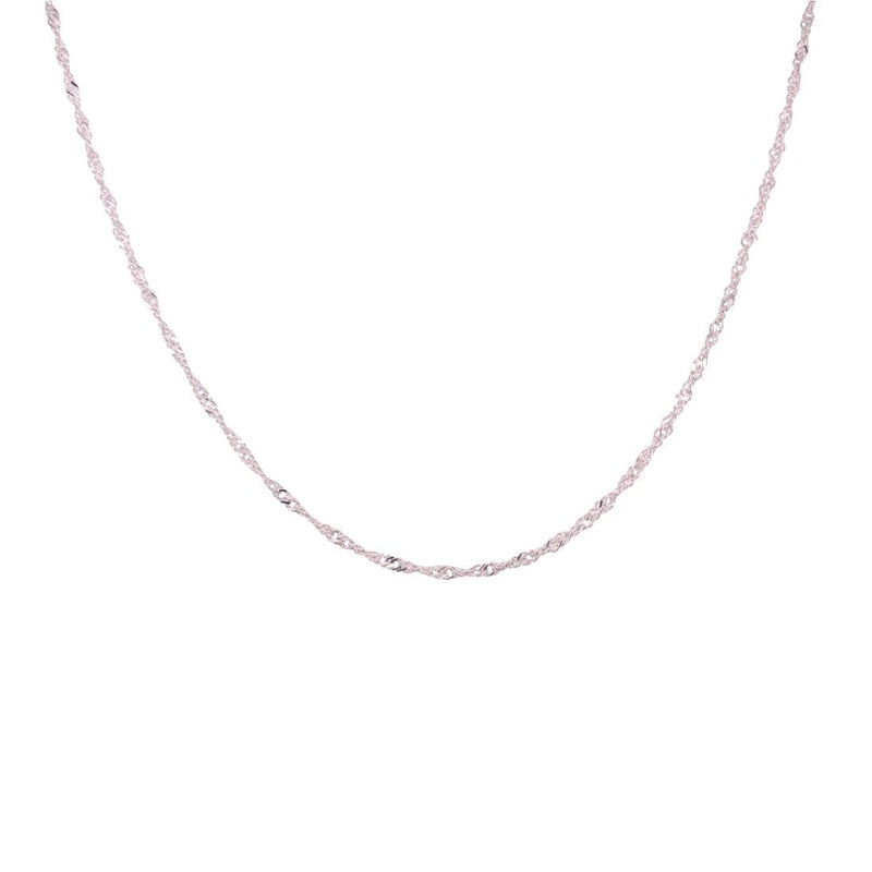 Sterling Silver 45cm Singapore Twist Chain Necklace