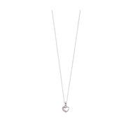 Sterling Silver Pink Cubic Zirconia Heart Necklace Necklaces Bevilles 