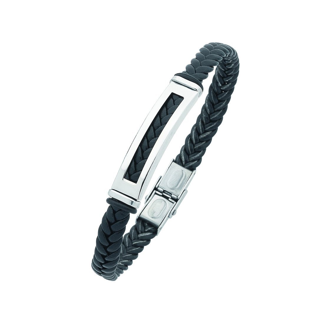 Stainless Steel Black Mens Braided Bracelet Bracelets Bevilles 