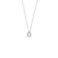 Sterling Silver Cubic Zirconia Claw Set Tear Drop Necklace Necklaces Bevilles 