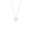 Sterling Silver Cubic Zirconia Open Square Necklace Necklaces Bevilles 