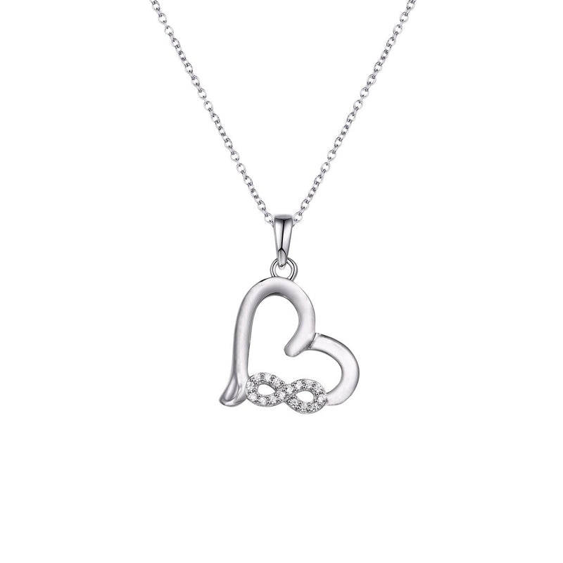 Sterling Silver Cubic Zirconia Infinity Heart Necklace Necklaces Bevilles 