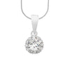 Sterling Silver Cubic Zirconia Halo Necklace Necklaces Bevilles 