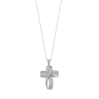 Sterling Silver Cubic Zirconia Large Cross Necklace Necklaces Bevilles 